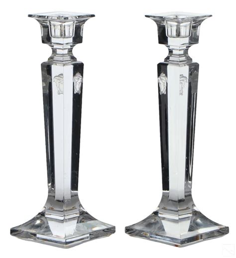 versace crystal candlesticks|Versace christmas candles.